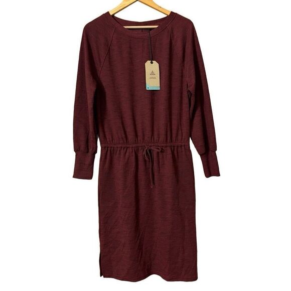 Prana Sunrise sporty lightweight buttery soft Dress maroon medium new - Picture 3 of 12